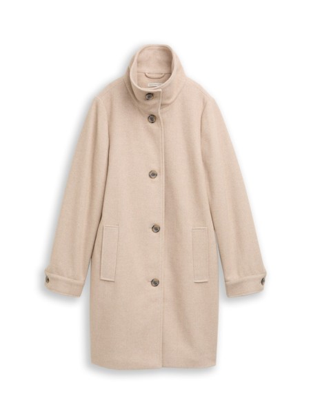 Wollmantel mit Stehkragen
