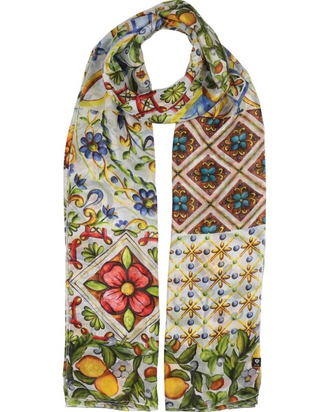 Stola XL-Seidenstola mit Mosaik-Design - vielseitig tragbar