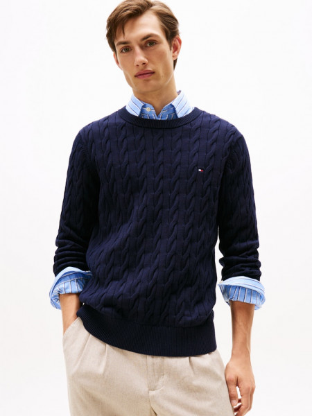 CLASSIC COTTON CABLE CREW NECK