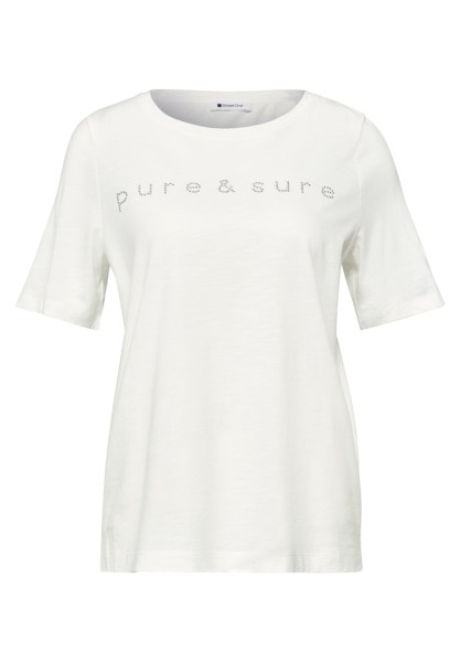 T-Shirt mit Rundhals und Schmucksteinen