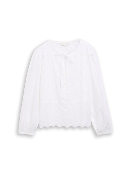 Bluse mit Lochstickerei
