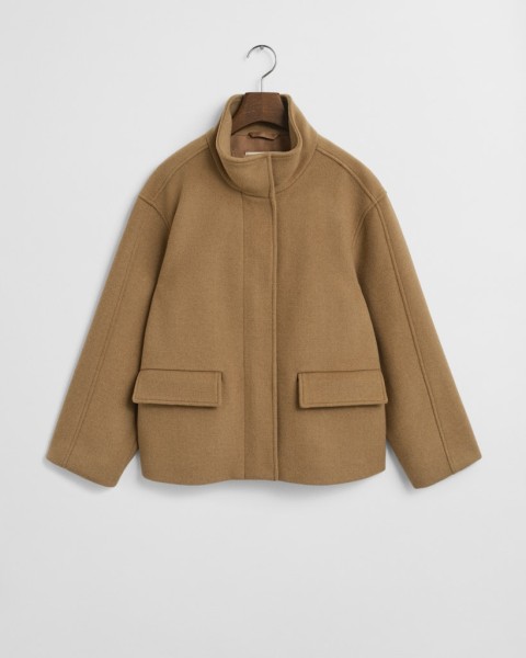 Kurze Reißverschlussjacke aus Wolle