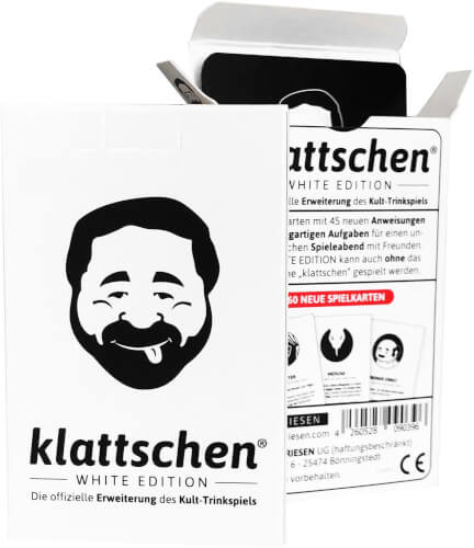 Klattschen® - WHITE EDITION - Die offizielle Erweiterung des Kult-Trinkspiels