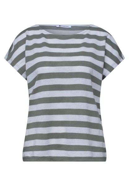 Dropped Shoulder Shirt mit Streifen und Glitzer