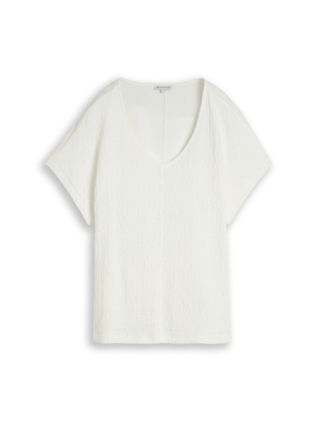 Loose Fit T-Shirt im Material-Mix