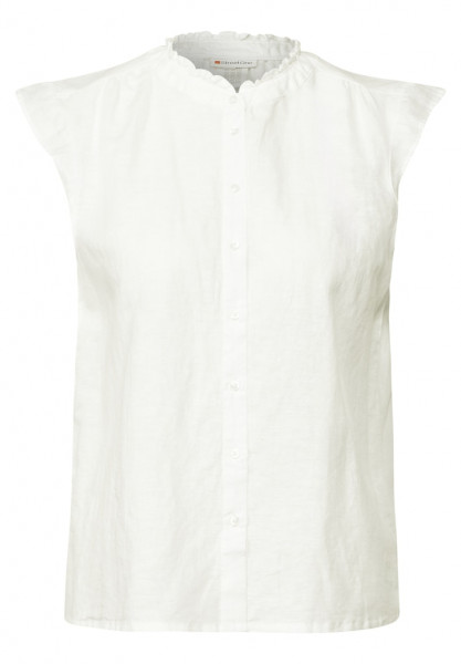 Leinenmix-Bluse mit Rüschen