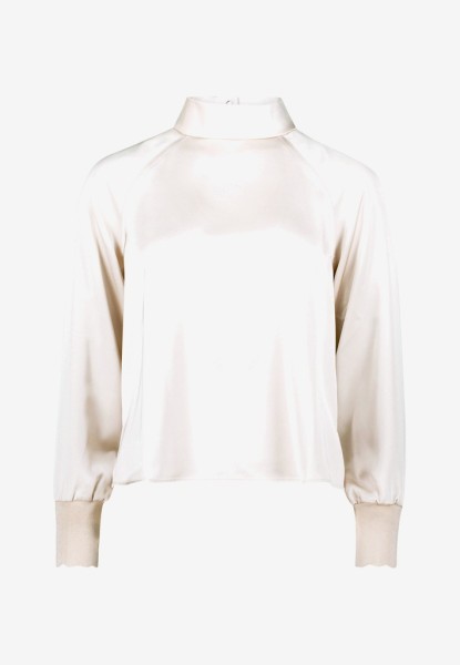 Satin-Bluse mit Kragen