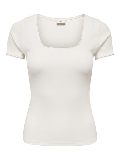 JDYLUCKY S/S O NECK DETAIL TOP JRS DIA