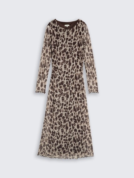 Mesh Midi-Kleid mit Muster