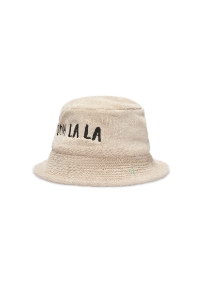 Frottee-Bucket Hat aus Baumwolle mit Schriftzug