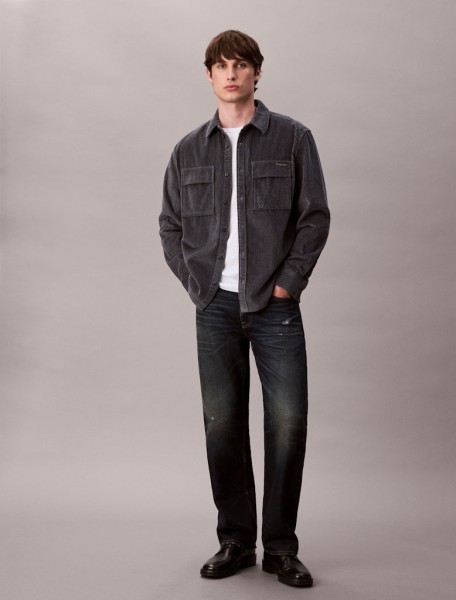 LS CORDUROY POCKET RELAXED SHIRT