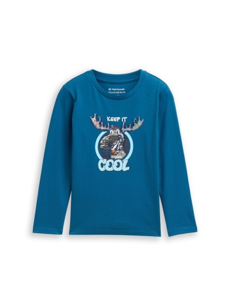 Langarmshirt mit Wendepailletten