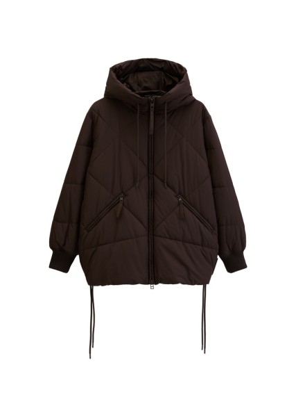 Lange Kapuzen-Steppjacke relaxed
