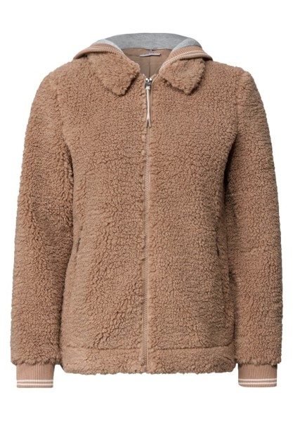 Teddy-Overshirt mit Scuba-Kapuze