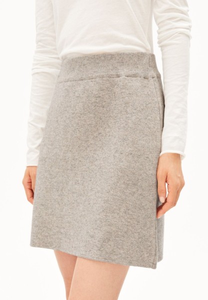 COTTON-WOOL MINI KNIT SKIRT