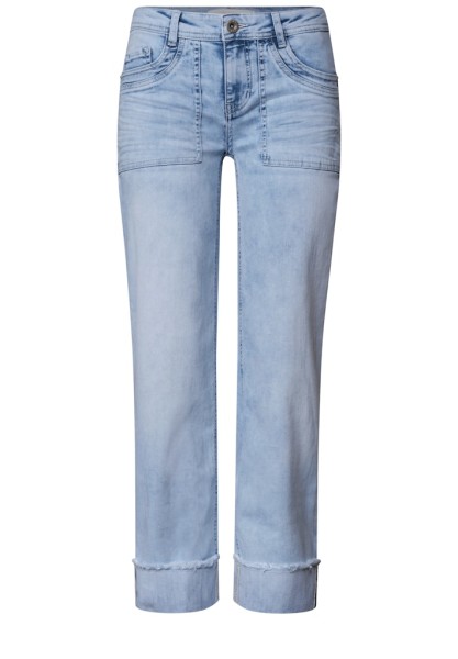 Mid Waist Straight Leg Jeans im Casual Fit