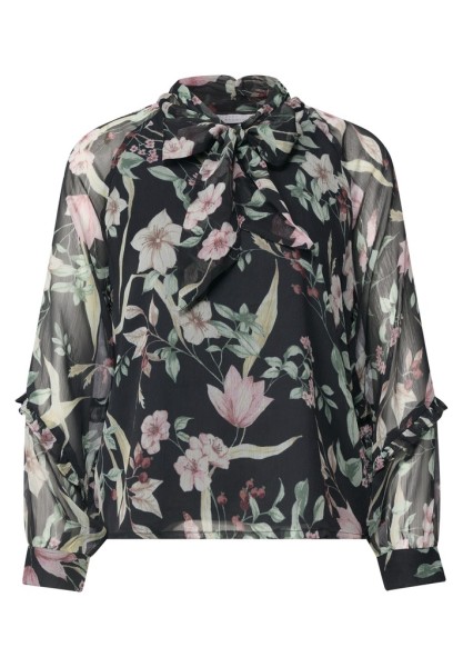 Chiffon-Bluse mit Schleifendetail