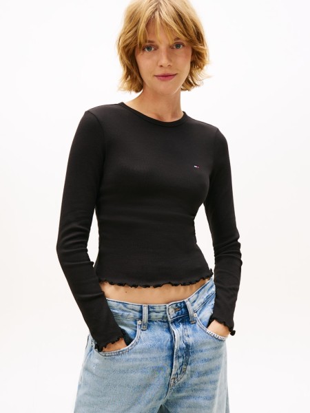TJW SLIM SH LETTUCE EDGE RIB LS