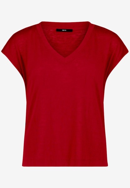 Basic-T-Shirt mit V-Ausschnitt