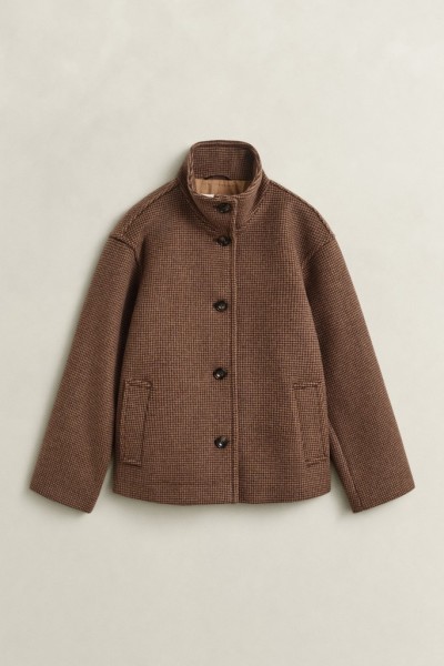 Karierte Jacke aus Wollmischung