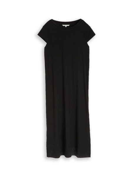 Loose Fit Midi-Kleid mit Rippstruktur