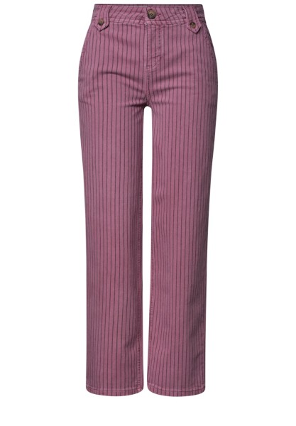 High Waist Straight Leg Jeans mit Streifen