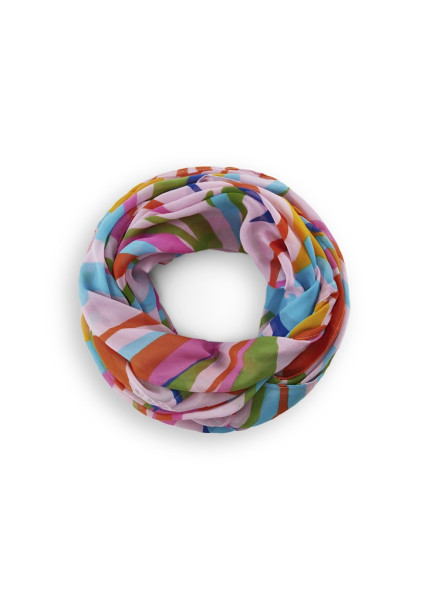 Loop-Schal aus recyceltem Polyester im Streifen-Mix