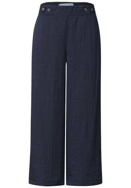 Mid Waist Wide Leg Hose im Leinen-Look