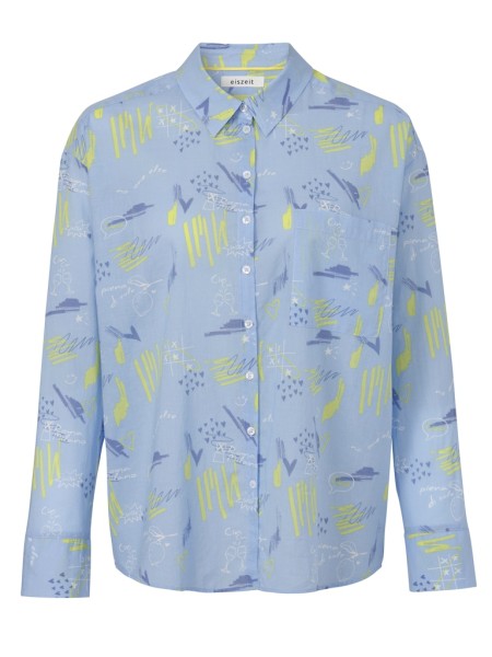 Bluse Hemdkragen 1/1 Arm Druck