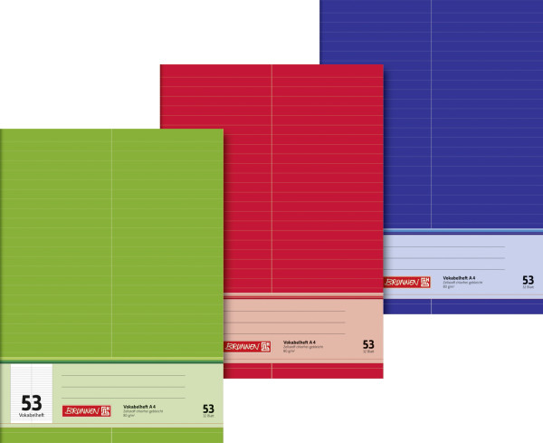 Brunnen 1043725 Vokabelheft (A4, 32 Blatt, liniert, mit Teilungslinie) 1 Stück