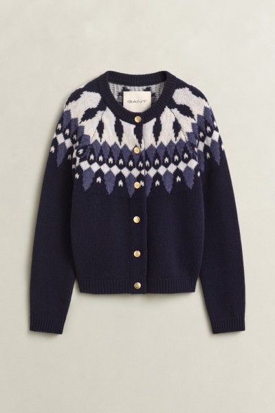 Fair Isle Strickjacke aus Wolle