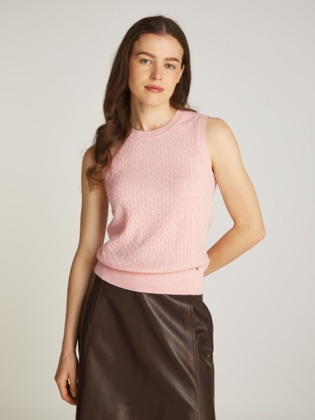 MINI CABLE C-NECK TANKTOP