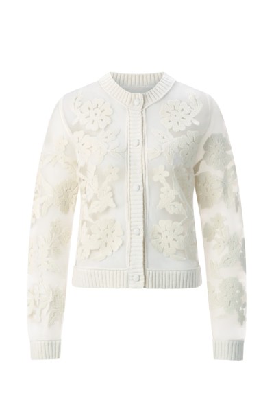 CNK Cardi with Mesh Embro