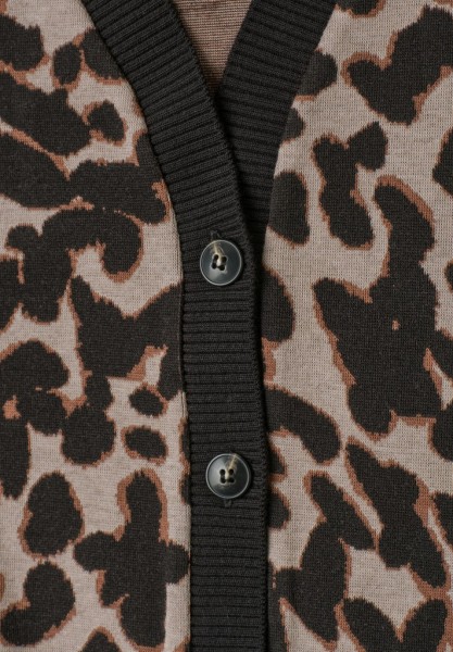 Kurzarm Jacke im Strick-Look mit Print