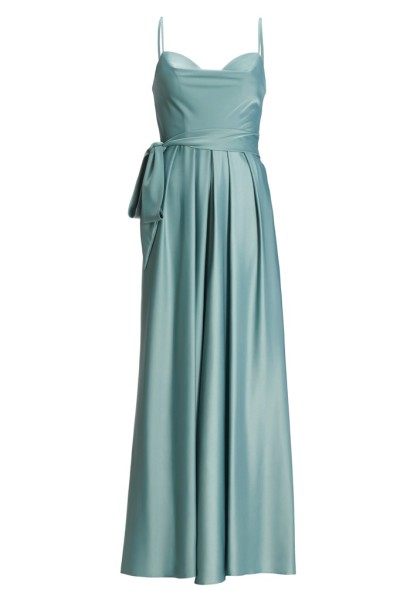 Satin Jumpsuit mit angedeutetem Wasserfallausschnitt