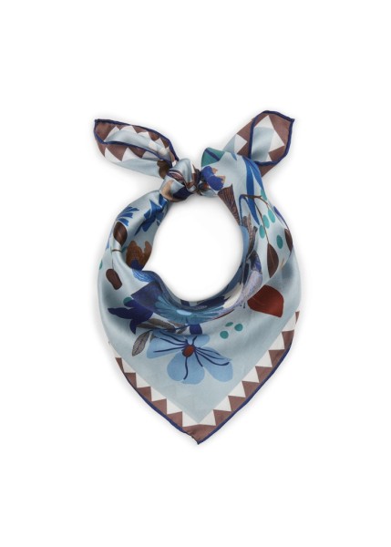 Premium Tuch aus reiner Seide mit floralem Druck