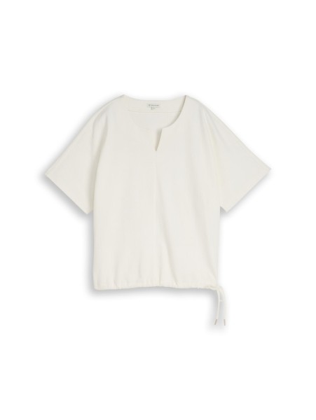 Jacquard Sweatshirt mit V-Ausschnitt