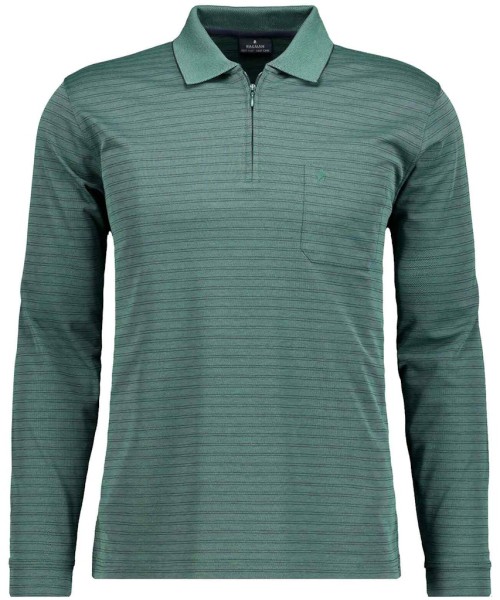 Softknit-Poloshirt Fineliner mit Reissverschluss, Langarm