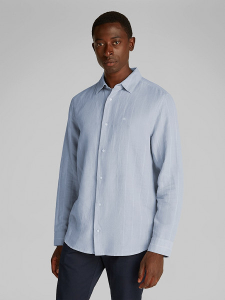 LINEN COTTON STRIPE L/S SHIRT
