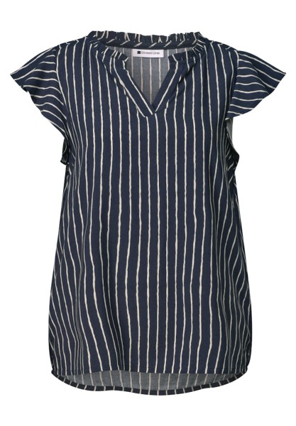 Blusenshirt mit Split Neck und Volant-Ärmeln