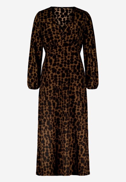 Gemustertes Maxikleid mit V-Ausschnitt