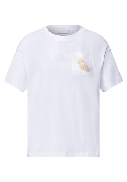 T-Shirt mit Rundhals und Perlendetail