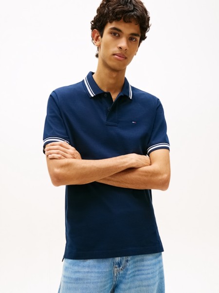 Tommy Flag Regular Fit Tipped Polo Shirt