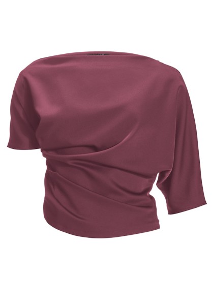 Oberteil aus Satin mit Drop-Shoulder Ausschnitt