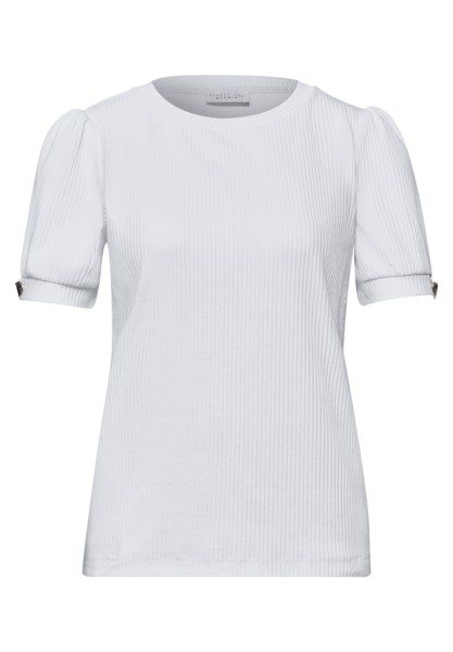 T-Shirt mit Rundhals und Knopfdetail
