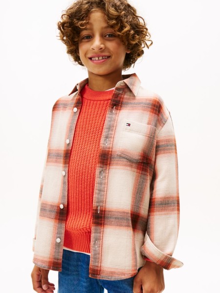 WAFFLE TEXTURE CHECK SHIRT