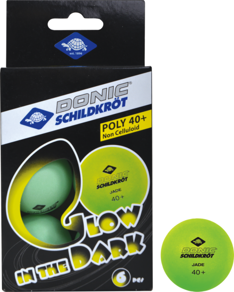 DONIC SCHILDKRÖT Tischtennisball "GLOW IN THE DARK POLY 40+", (6 Stück)