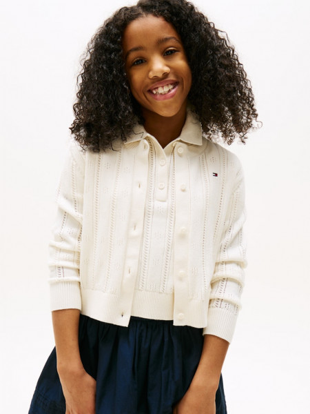 POINTELLE CARDIGAN LS