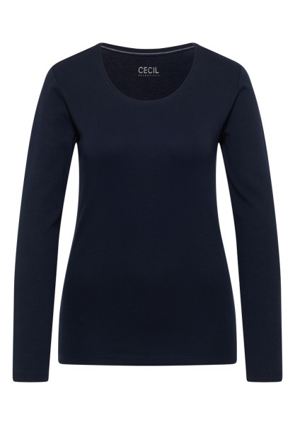 Basic Langarm Shirt mit Rundhals