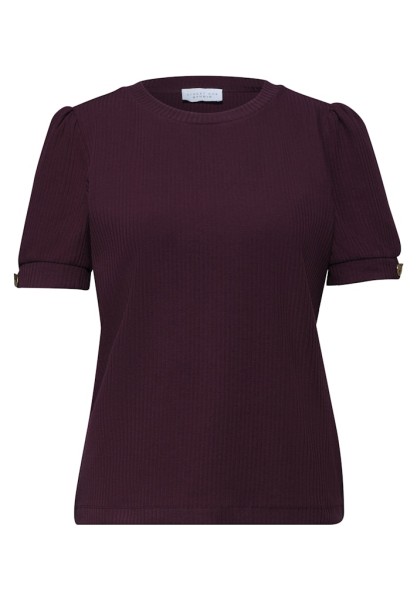 T-Shirt mit Rundhals und Knopfdetail